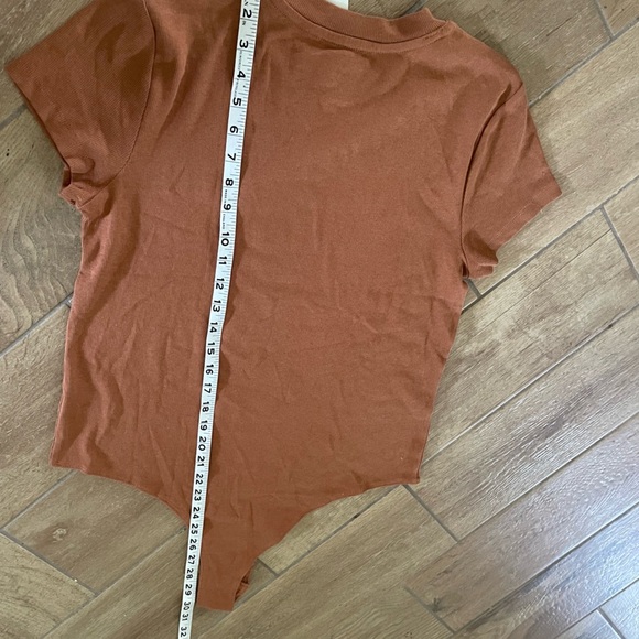 NWT Target a new day: Brown Short Sleeve Fitted Bodysuit women’s large - Picture 6 of 6